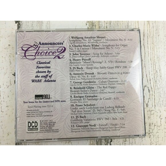 Announcers Choice 2 Classical Favorites Chosen by Staff of WABE Atlanta 90.1 FM - Picture 2 of 6